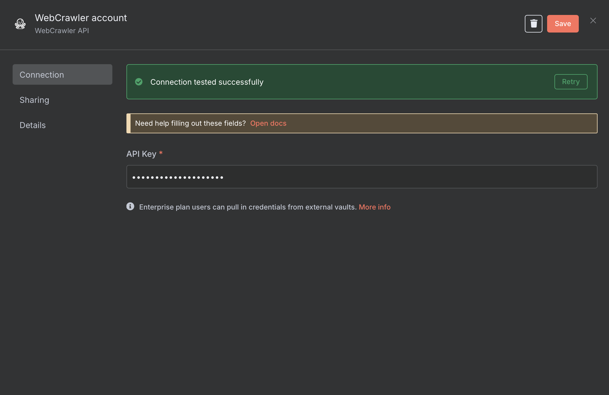 WebcrawlerAPI n8n credentials verified