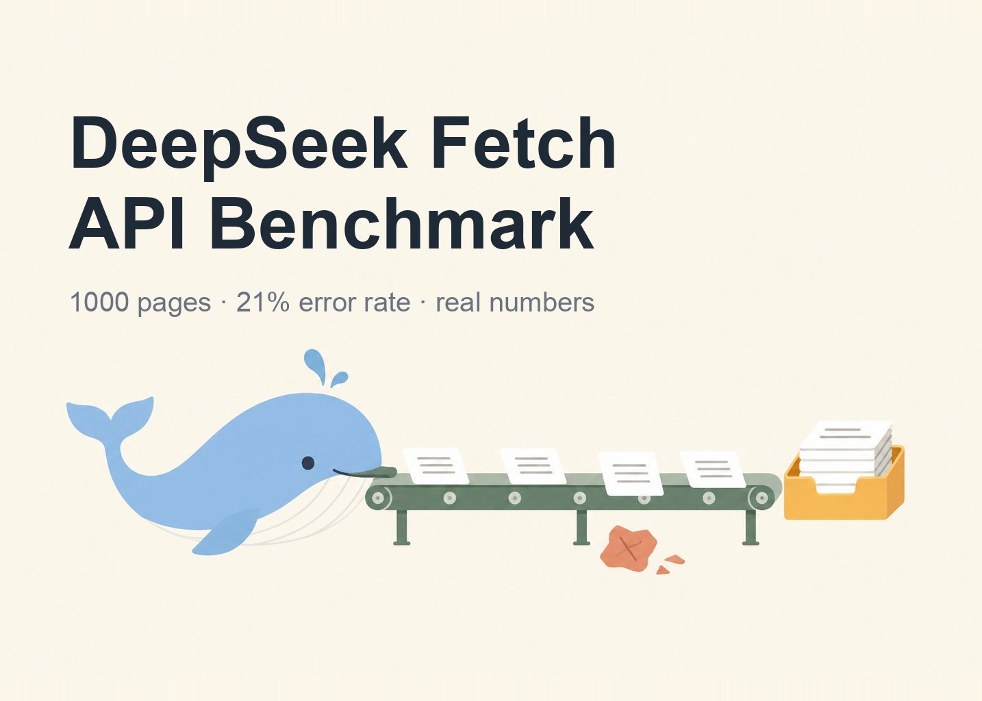 WebCrawler API — We ran the DeepSeek Fetch API on 1000 real pages. 70.97% success, 20.84% error rate, p95…