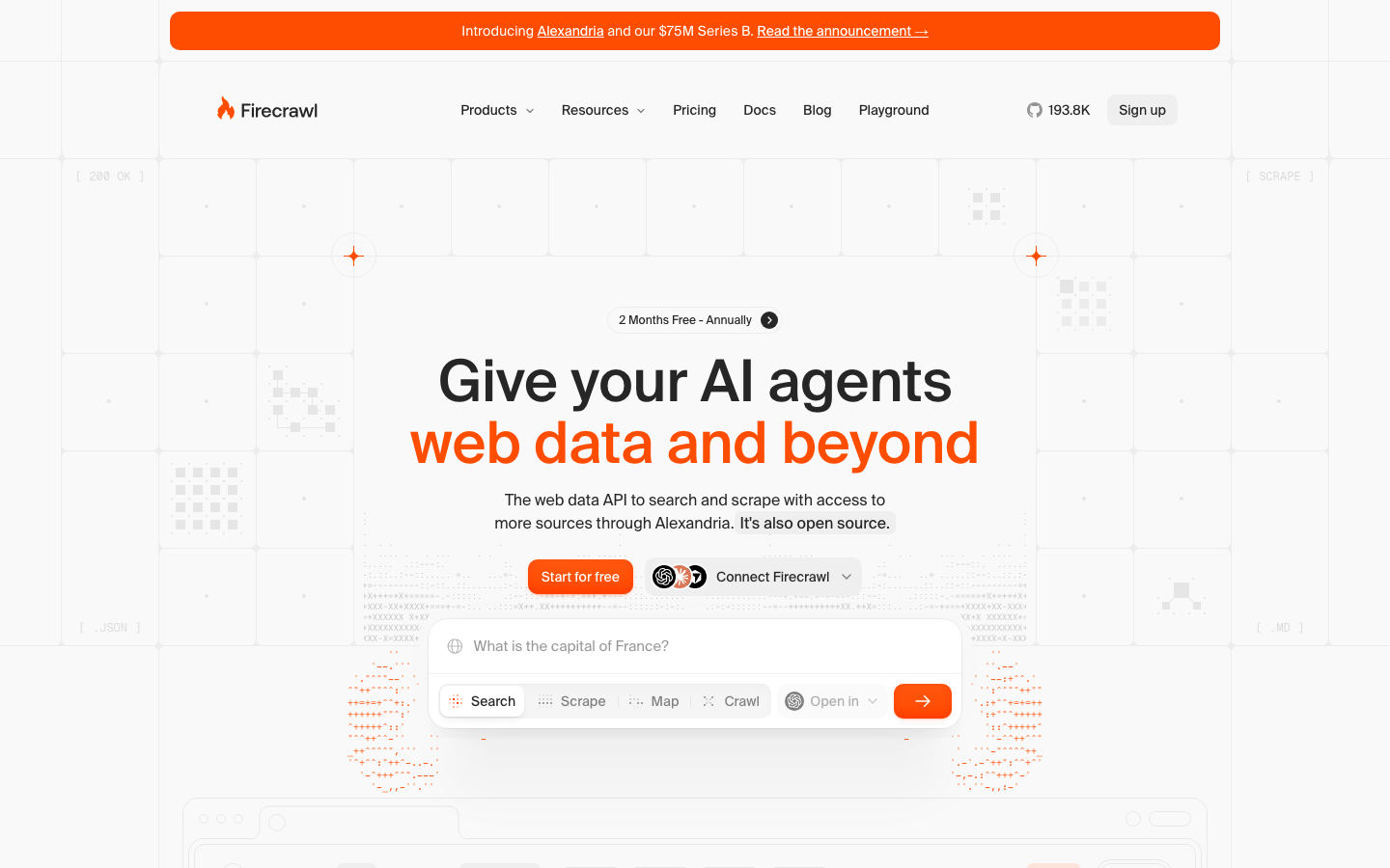 Firecrawl homepage