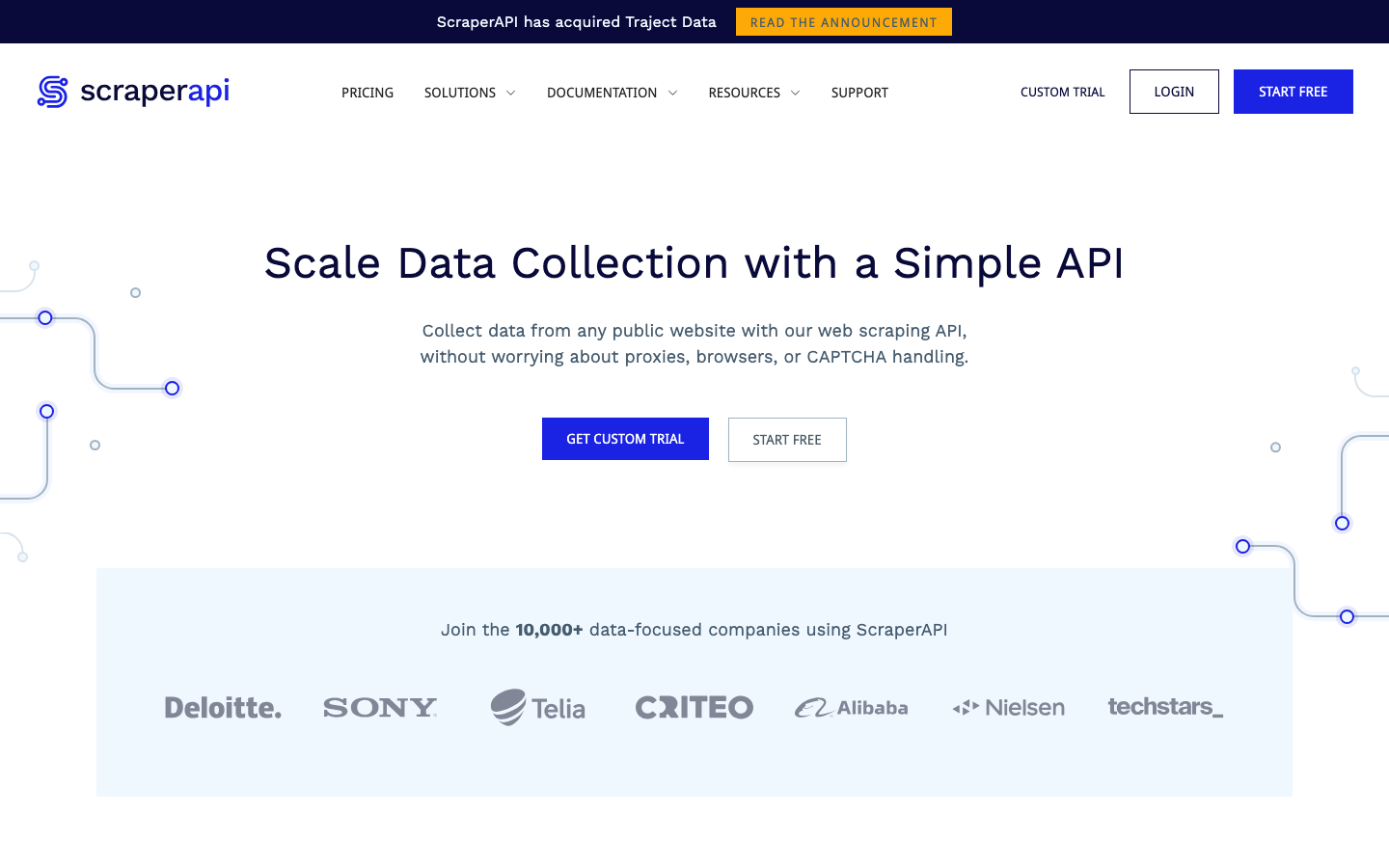 ScraperAPI homepage